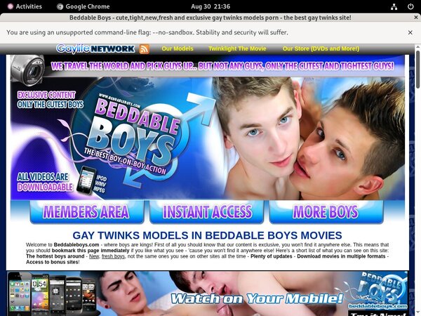 Beddable Boys Free Trial Pw