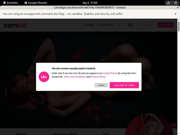 Camlust.com Credit Card