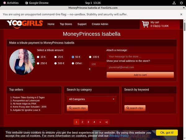 Gratis Moneyprincess Isabell Konto