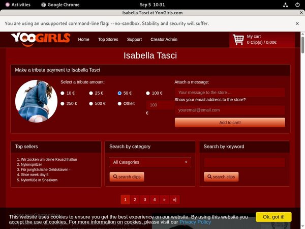 Isabella Tasci Signup Form